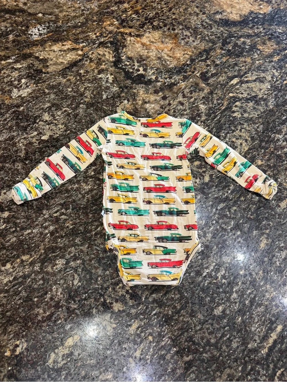 Autumn Moon Bamboo Bodysuit with Vintage Car Print 9-12 months